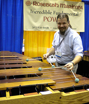 Charles Pike in the Rosebush Marimba booth at PASIC 2011