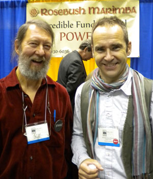 Nebojsa Zivcovic in the Rosebush Marimba booth at PASIC 2011